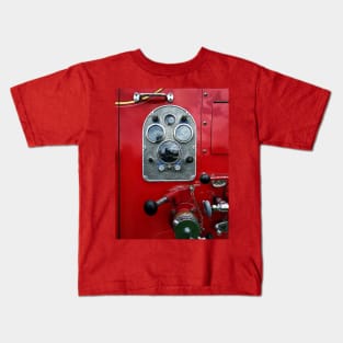 Fire Truck - Gauges on Vintage Fire Truck Kids T-Shirt